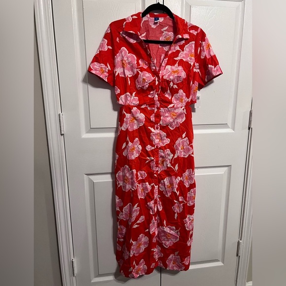 Old Navy Cutout Midi Shirt Dress. Size M - Picture 3 of 9